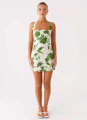 Melora Cotton Mini Dress - Verdant Bloom