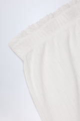 Libby-Pointelle Mid-Rise Straight-Leg Trousers in White