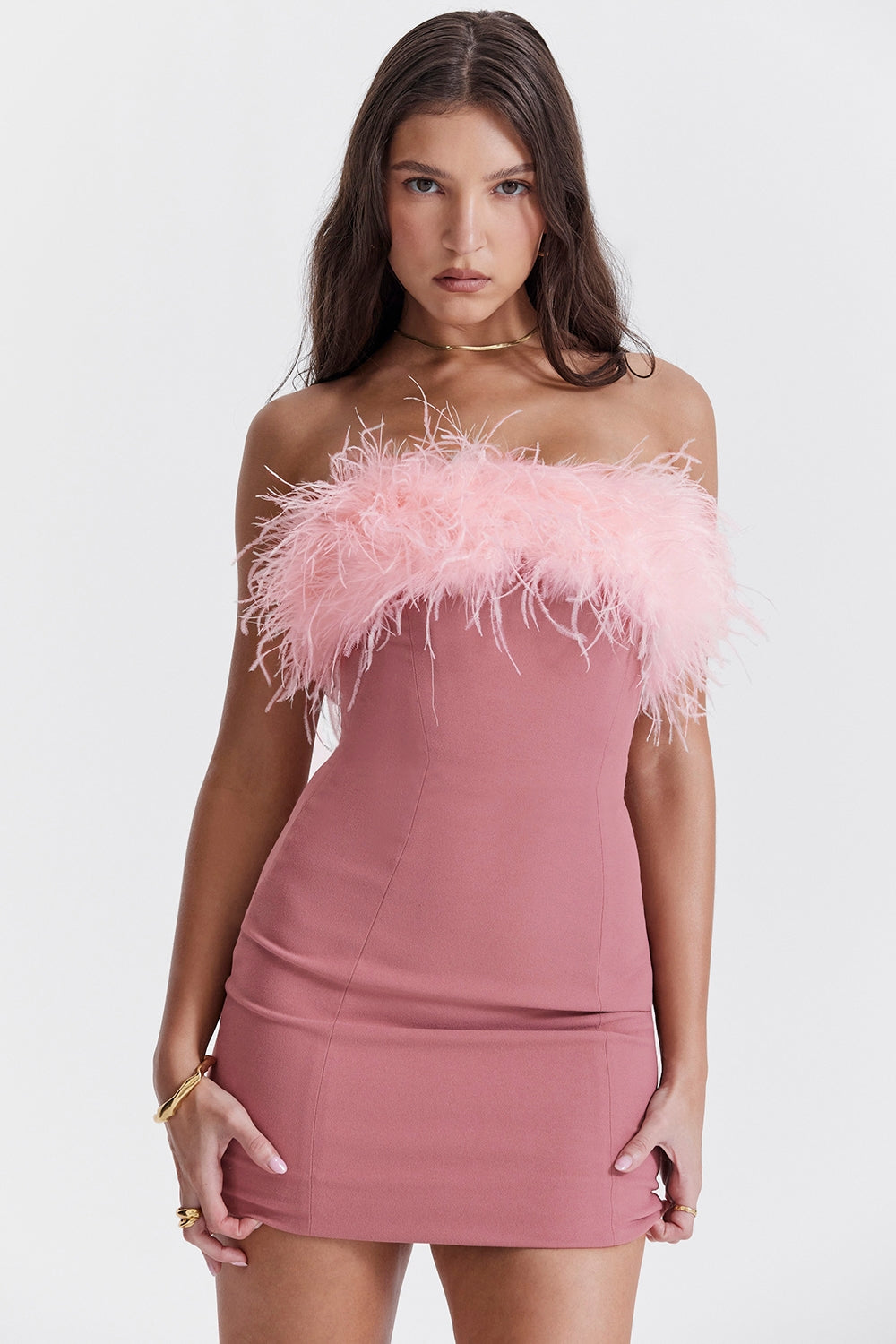 Alexa-Warm Pink Mini Dress