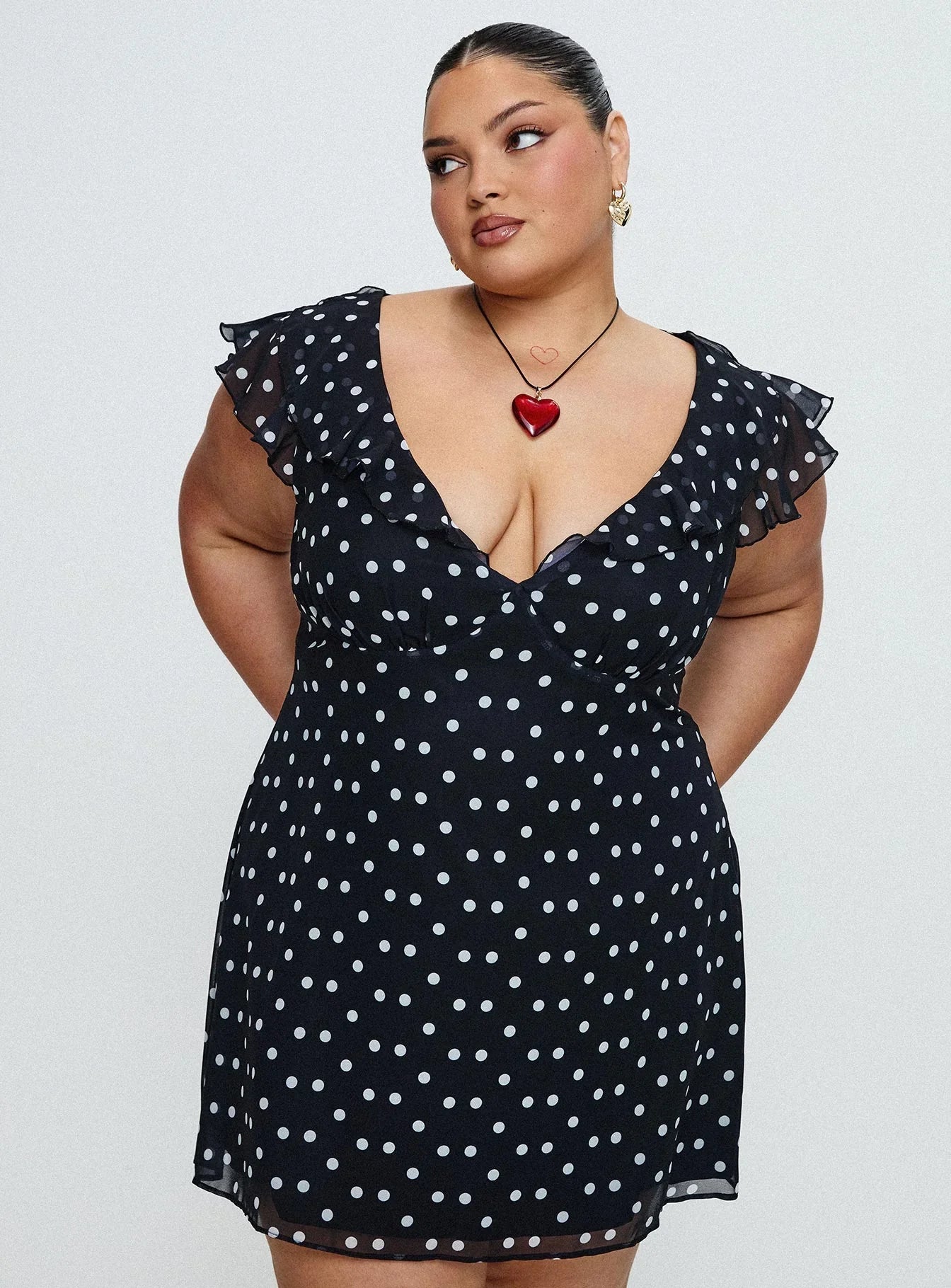 I Guess So Mini Dress Black Polka Dot