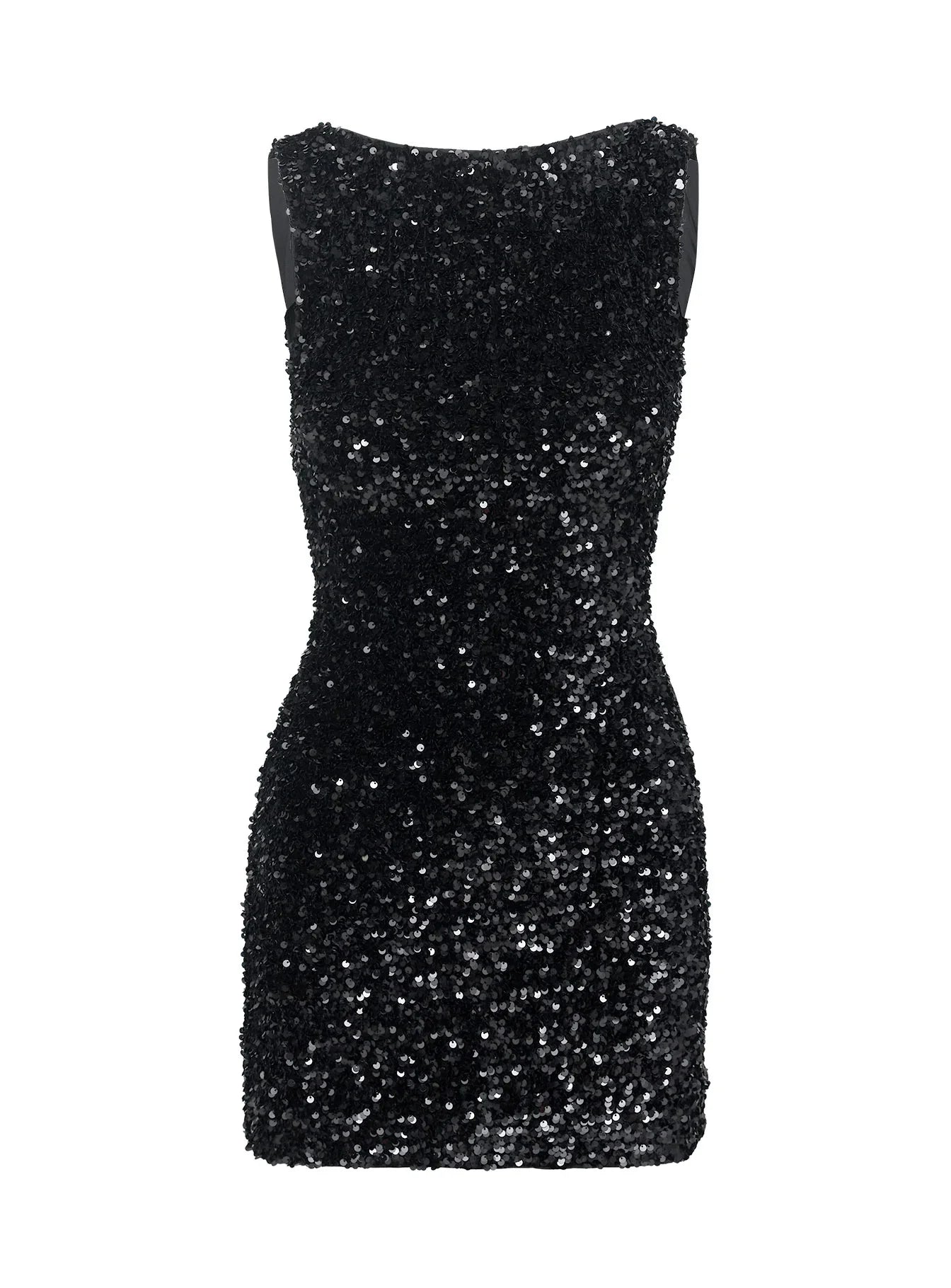 Cinematic Sequin Mini Dress Black