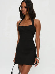 Cabaret Halter Mini Dress Black
