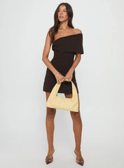 Laurencia One Shoulder Mini Dress Chocolate